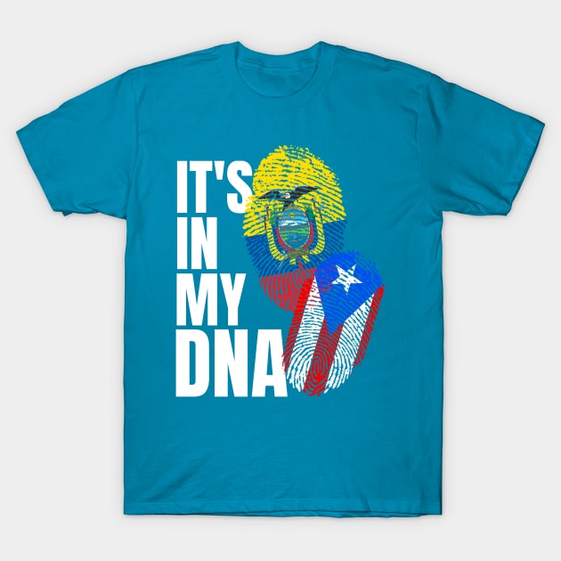 Ecuadorian Plus Puerto Rican Mix DNA Heritage T-Shirt by Just Rep It!!